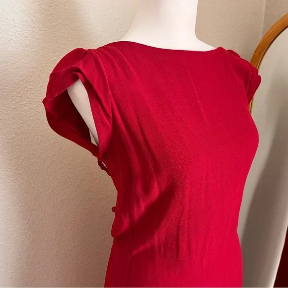 🌶️NYE Reformation🌶️ Odyn Cherry Red Backless Side Slit New Years Eve Gala Dress - Picture 4 of 13